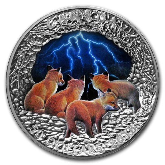 2018 Canada 5 oz Silver Nature's Light Show: Stormy Night 2018 Canada 5 oz Silver Nature's Light Show: Stormy Night